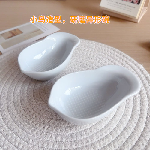 vintage造型小鸟研磨碗酱油醋芥末可爱制陶瓷小碟子蘸料碟调味碟