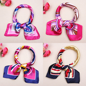 职业装 饰仿真丝女百变印花围巾小方巾60 丝巾银行空姐移动工作服装