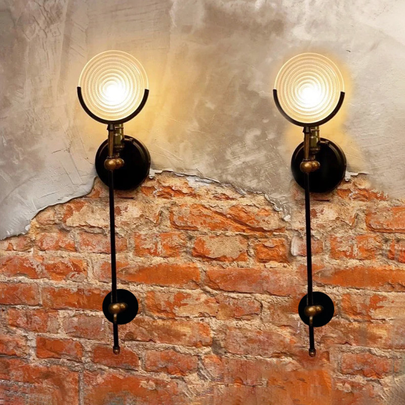 欧式复古楼梯过道玻璃工业风壁灯