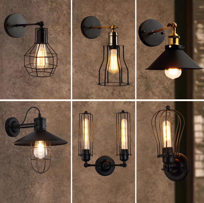 美式个性创意咖啡店阳台酒店卧室走廊过道灯工业风餐厅门口墙壁灯