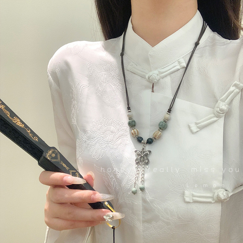 新中式项链女民族风复古长款流苏吊坠马面裙国风配饰禅意旗袍项链,饰品/流行首饰/时尚饰品新,项链,淘宝优惠券,粉丝福利购,淘宝优惠卷