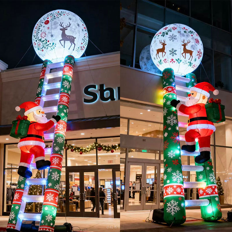 充气气模圣诞老人卡通打卡引流