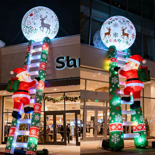 充气气模圣诞老人卡通打卡引流