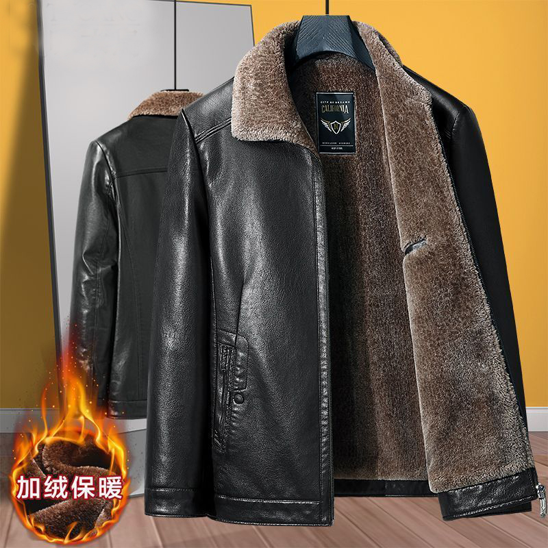 皮衣男2025新款中年冬装皮衣