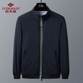 爸爸装 2025中老年男士 纯色宽松薄款 休闲立领夹克衫 上衣 外套春秋款