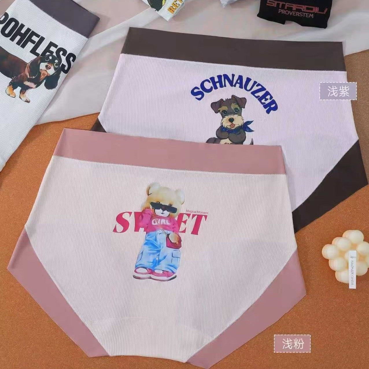 思雅岱胖mm大码斤少女卡通高腰螺纹棉无痕边女士三角内裤,女士内衣/男士内衣/家居服,女三角裤,淘宝优惠券,粉丝福利购,淘宝优惠卷