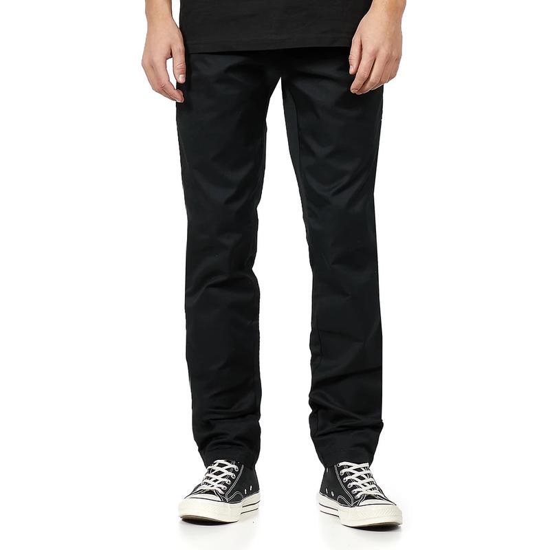 CARHARTT WIP男士弹力修身低腰锥形休闲裤耐磨防撕裂黑 rinsed