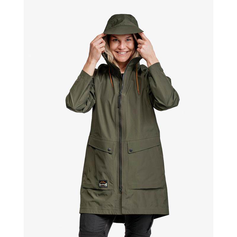 代购Lundhags隆哈Stockholm女士冲锋衣防水透气保暖户外风衣长款