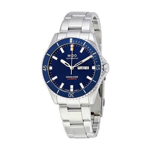 代购Mido美度男士腕表夜光日期日历自动钢带防水蓝盘精钢商务