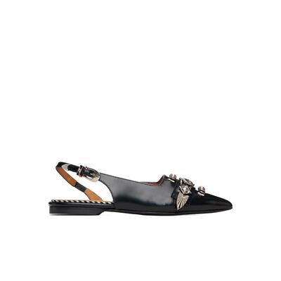 代购Toga Pulla女士芭蕾平底鞋轻便舒适透气软底尖头后系带