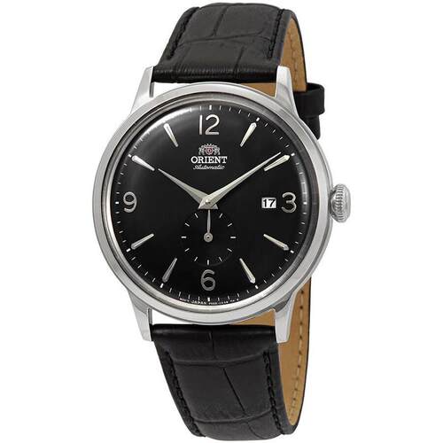 代购Orient东方男士腕表日期小秒夜光计时钢壳皮带黑盘防水商务