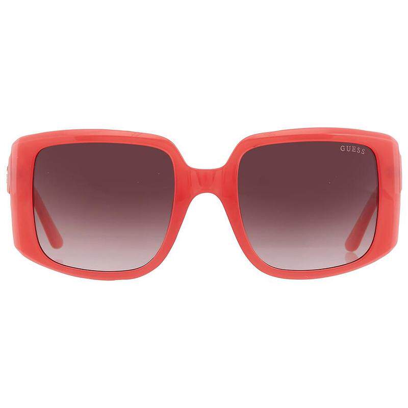 代购GUESS女士太阳镜防紫外线遮光棕色渐变非偏光蝴蝶形塑料框