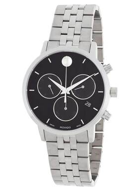海外代购Movado/摩凡陀男士欧美腕表计时码表日历显示钢带不锈钢