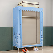 宿舍收纳柜 出租房衣柜家用卧室简易组装 衣柜钢架结构新款 2024爆款