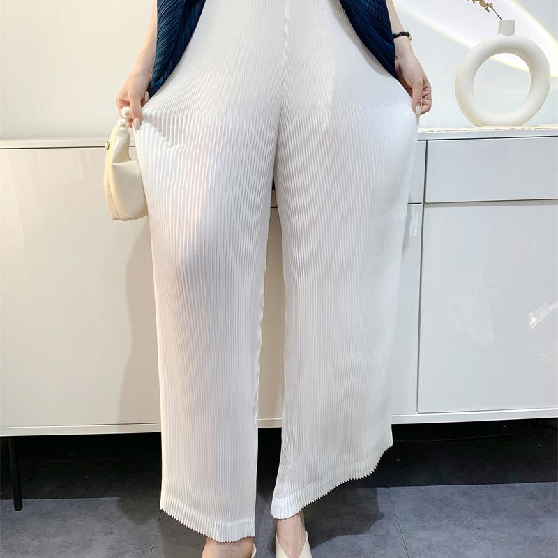 三宅风褶皱看看のPLEATS2024夏季新款宽松气质百搭显瘦风琴裤裤子