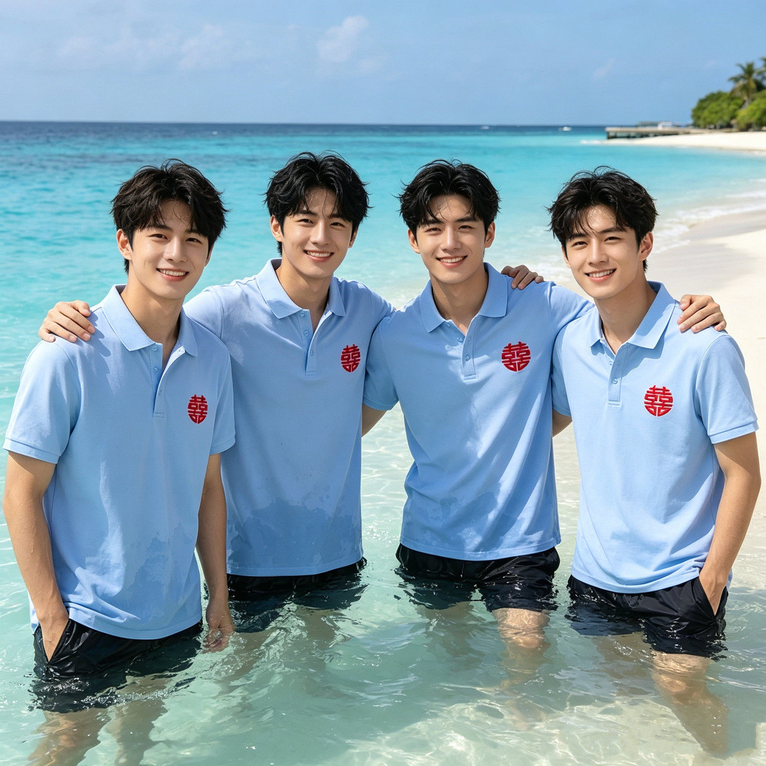 男士简约POLO衫短袖夏季伴郎服