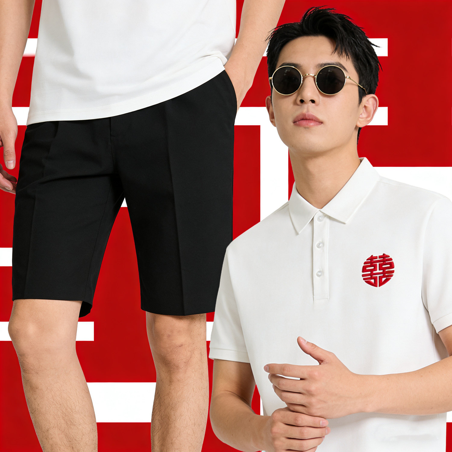 男款短袖 polo衫夏季伴郎服Polo衫