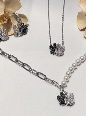 新款抱抱鹅项链手链珍珠天鹅礼物