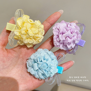木林槿女童绣球花发夹立体发饰儿童公主头饰春夏出游拍照侧边夹卡