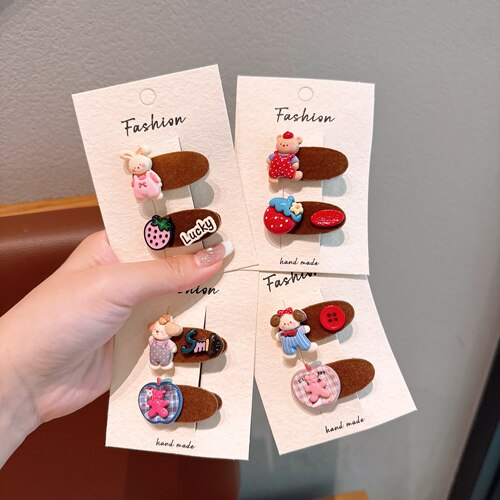 新款韩系儿童草莓小兔刘海侧边夹