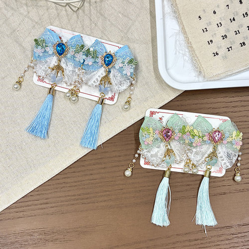 木林槿女童汉服古风蝴蝶结发夹