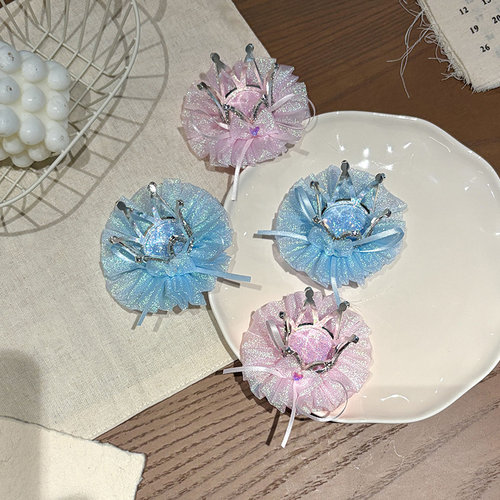 新款女童公主王冠发夹不伤发顶夹