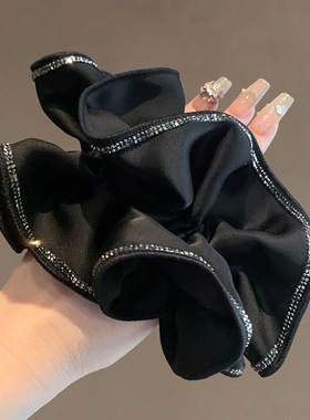 卡雪高级感韩版花边水钻缎面大肠圈时尚气质发饰高弹新款头饰发圈