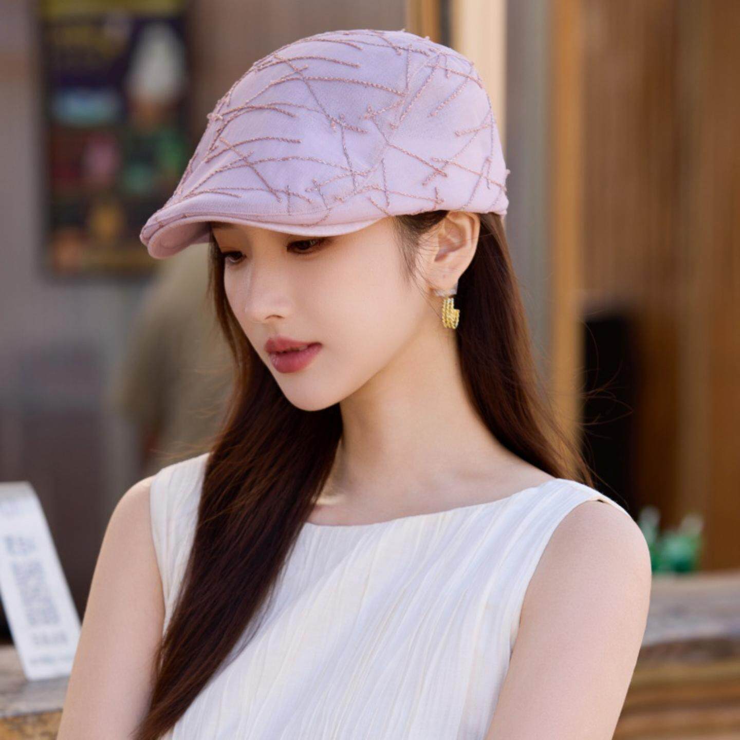 个性鸭舌帽韩版新款女士春夏季透气画家帽子时尚透气前进贝雷帽潮