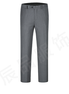 2023年奥迪汽车4S店进口车销售男西裤条纹灰色男士西装裤子工作服