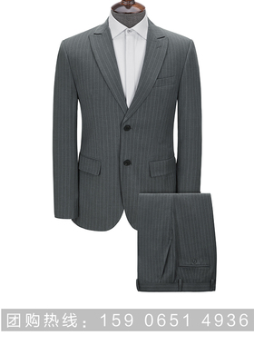 奥迪4S店进口男西服男士销售西服套装条纹灰色男西裤职业装工装