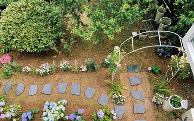 青石板踏步花园汀步庭院草坪垫脚园林地砖户外防滑仿古天然不规则