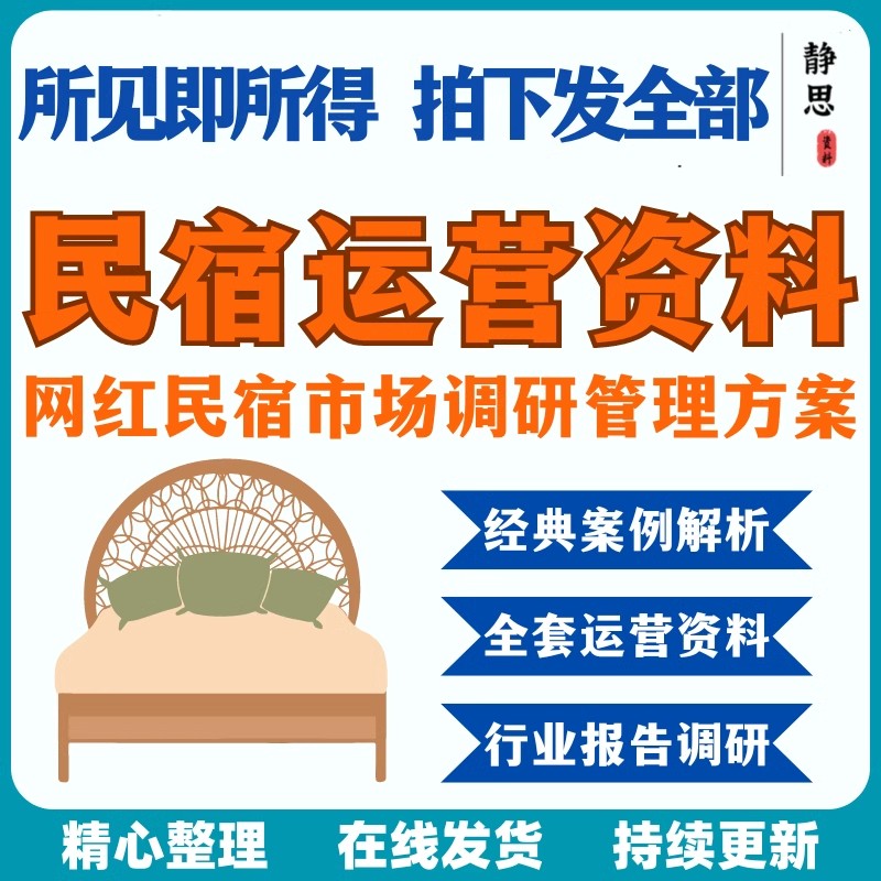 新网红民宿设计方案运营管理报告市场调研分析行业民宿商业计划书