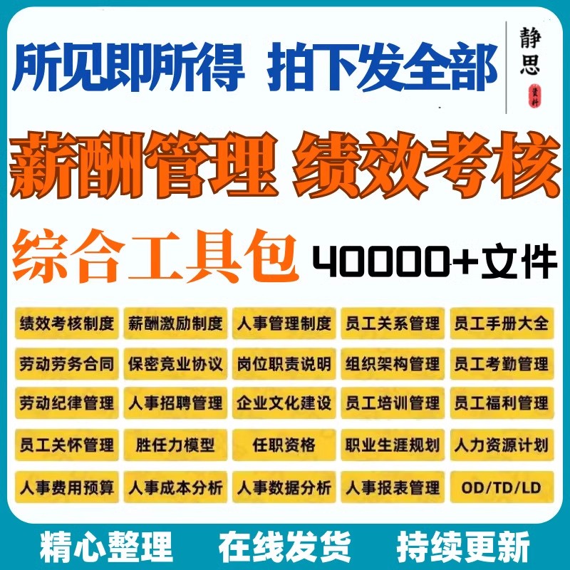 绩效考核与薪酬激励管理方案设计员工kpi体系企业管理制度工具包