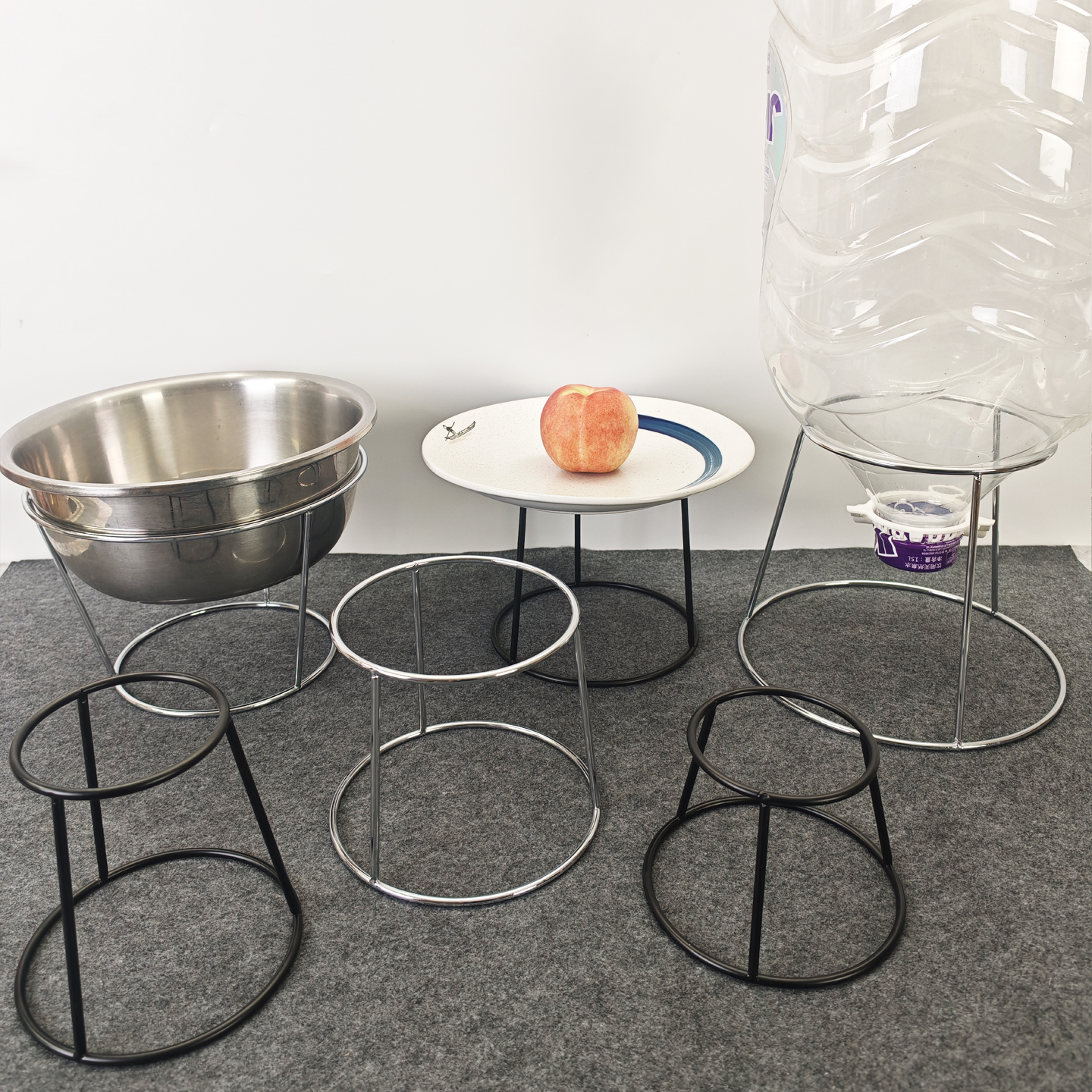 烤肉架烤盘双层架锥形刺身盘架圆形涮锅肉片架鱼生架点心盘陈列架