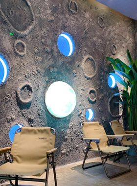 月球灯吸顶灯北欧卧室餐厅星球灯网红工装定制大号半圆球形月亮灯