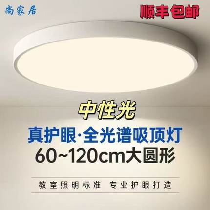 中性光吸顶灯4000K护眼LED灯具客厅灯卧室灯幼儿园暖白光吸顶圆灯