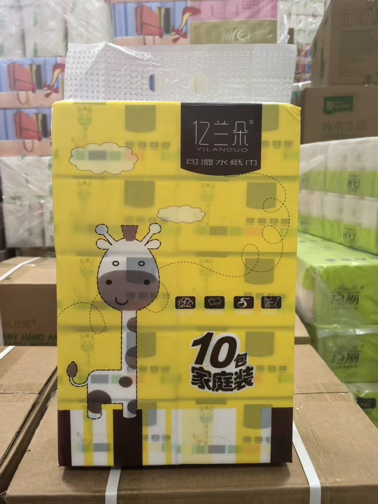 亿兰朵400张抽纸10包整箱批发家用学生纸巾面巾纸车用纸抽餐巾纸