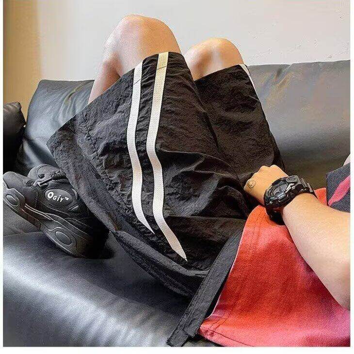 夏季休闲短裤男潮牌冰丝透气速干薄款宽松炸街运动跑步沙滩五分裤