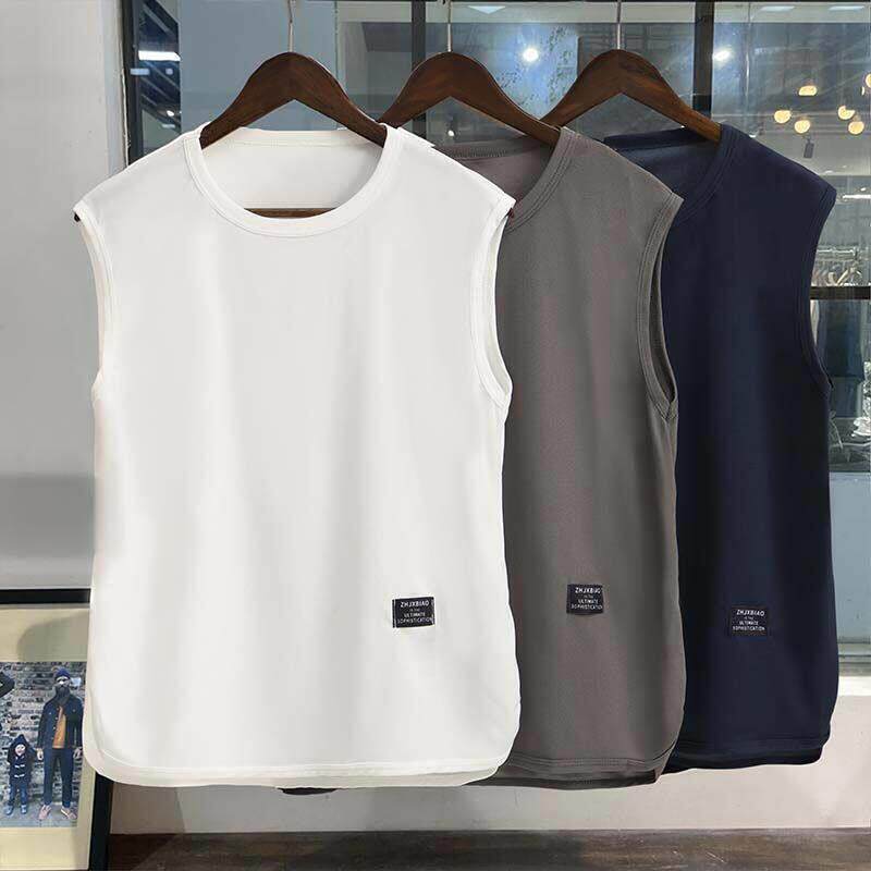 外贸清仓捡漏潮牌男女夏季速干大码冰丝无袖坎肩T恤运动背心透气