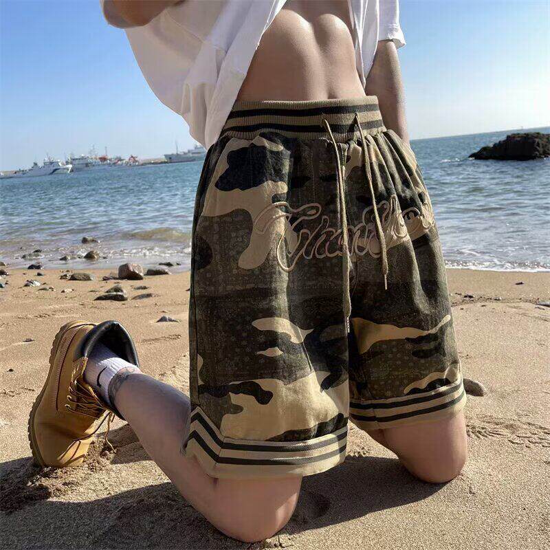 迷彩短裤男夏季美式高街纯棉运动篮球裤子潮牌宽松直筒休闲五分裤