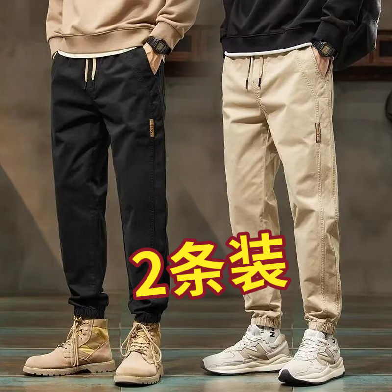 2026夏季工装裤男士薄款宽松束脚美式户外耐磨工作裤男劳保九分裤