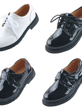 男女童黑色皮鞋蝴蝶结儿童公主鞋皮鞋单鞋舞蹈学生表演鞋漆皮亮面