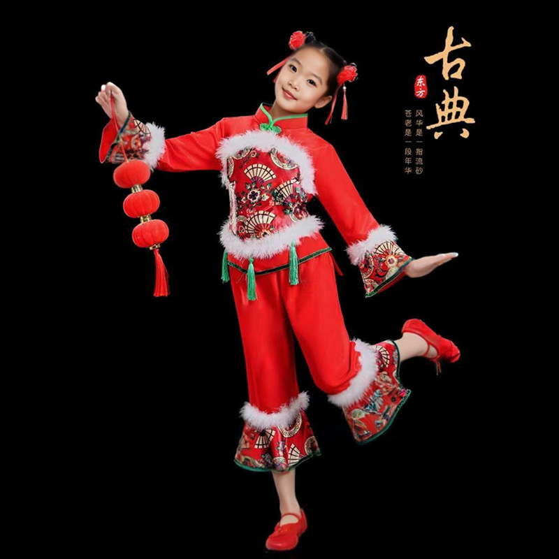 新款元旦儿童喜庆开门红演