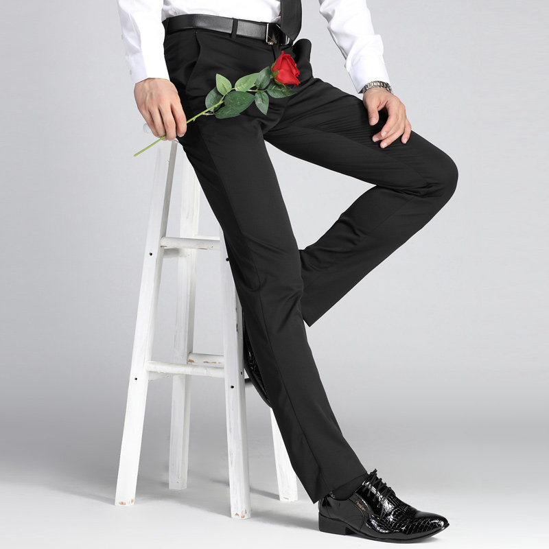 青年修身商务休闲显瘦男士西裤