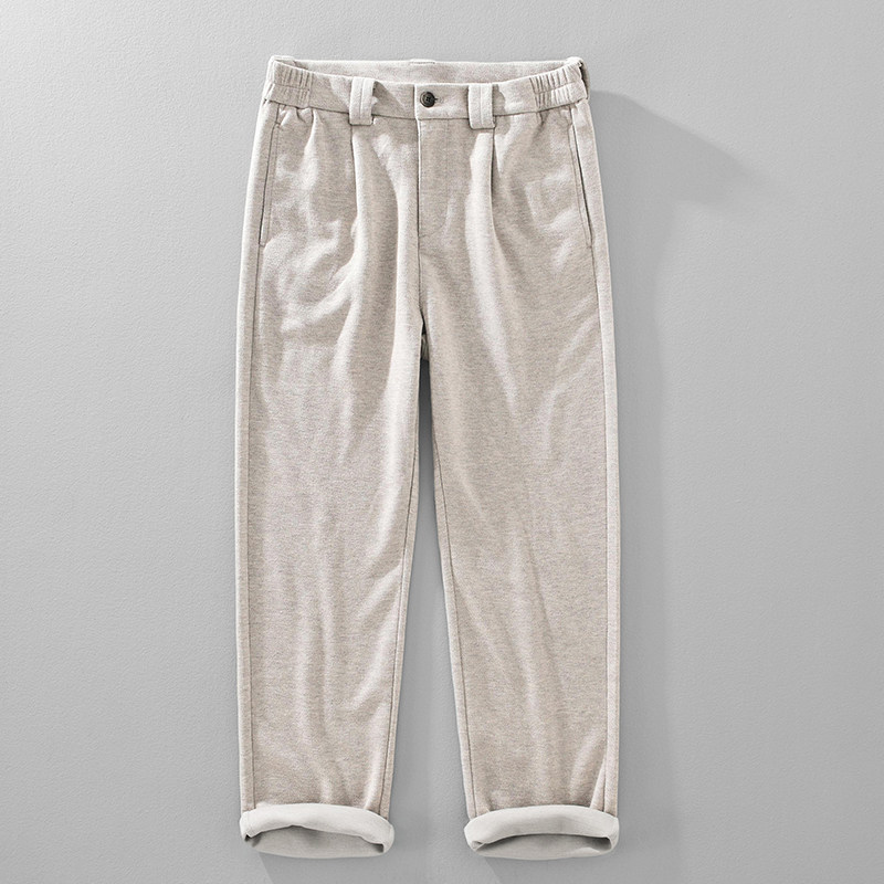 新款秋冬季通勤休闲裤男直筒松紧弹力腰围百搭都市长裤子