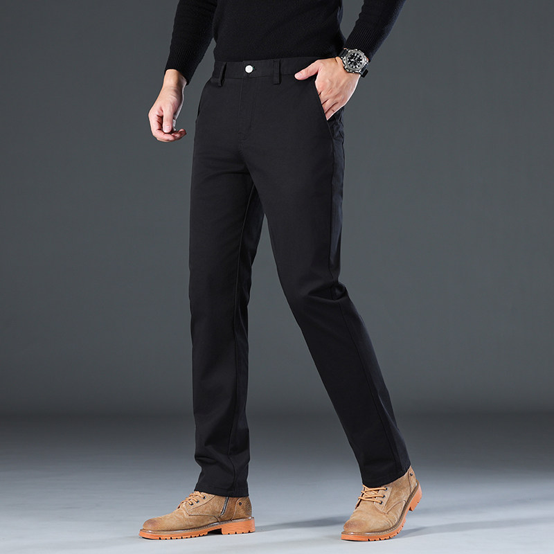 秋冬季四面弹男士时尚休闲裤抗皱免烫合体直筒长裤百搭