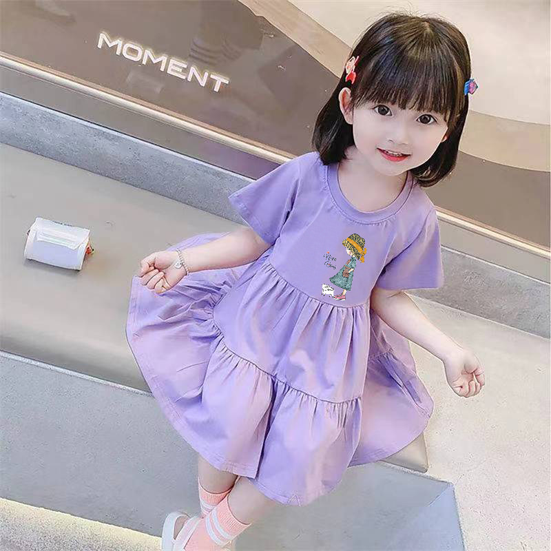 儿童夏装连衣裙2026夏季女童短袖公主裙新款宝宝休闲洋气蛋糕裙子