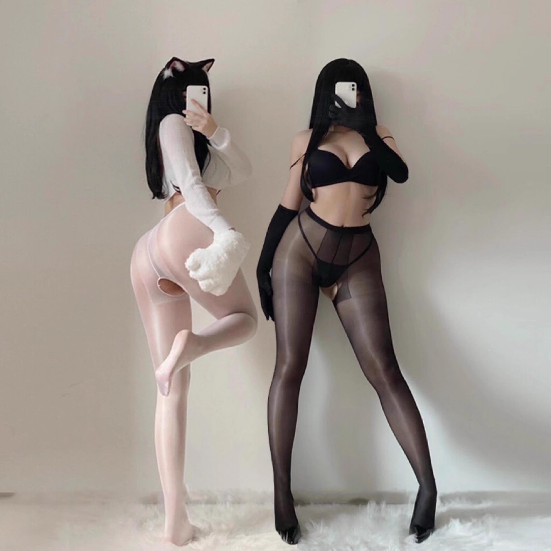 加大码开裆免脱油光油亮情趣丝袜