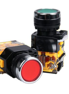 PBC Y090 LAY38 Y070 LA38-11BN银触点动开口22MM红绿开关按钮10A