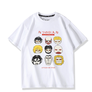 进击的巨人动漫艾伦铠甲九大巨人周边同款短袖T恤男女夏纯棉衣服